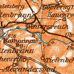 Map of the Fichtel Mountains (Fichtelgebirge), 1909