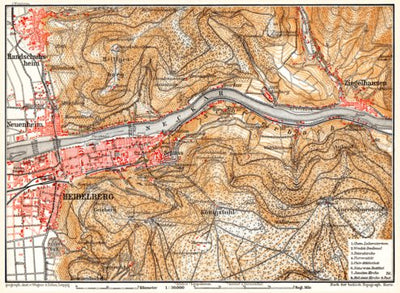 Heidelberg and environs map, 1905