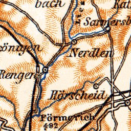 Volcanic Eifel Mountains map, 1905