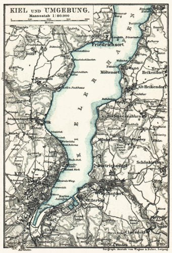 Kiel environs map, 1887