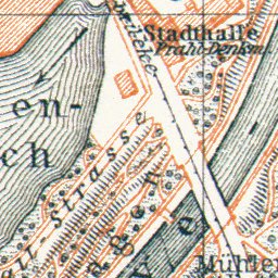 Lübeck city map, 1906