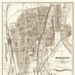 Magdeburg city map, 1887