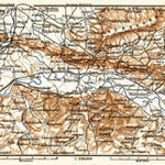 Weser river course map from Minden to Hameln, 1887