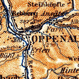 Schwarzwald (the Black Forest). Rench Valley map, 1905