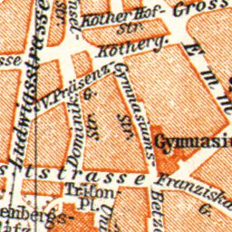 Mainz city map, 1906
