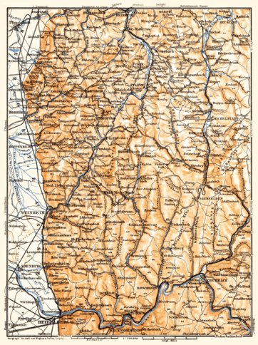 Pfungstadt to Eberbach map, 1905