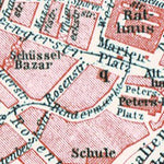 München (Munich) city centre map, 1913
