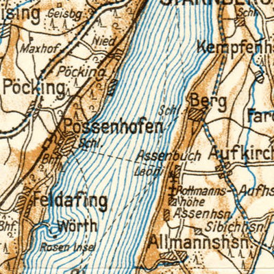 Map of the environs of Munich (München), 1928