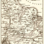 Trave River from Lübeck to Travemünde map, 1911