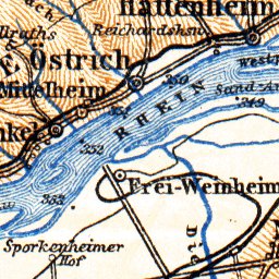 Rheingau Mountains map, 1905