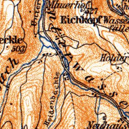 Schwarzwald (the Black Forest) map: from Oberkirch to Kappelrodeck, 1905