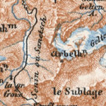 Rhine Valley, Geneve Lake and Valley of Lotsch map, 1897