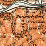 Schwarzwald (the Black Forest). The Kinzigtal region map, 1909
