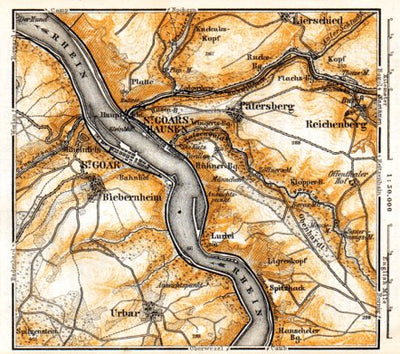 St. Goar, St. Goard-Hausen and environs map, 1905