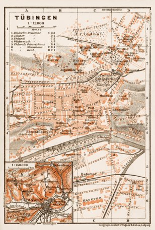 Tübingen town plan, 1909