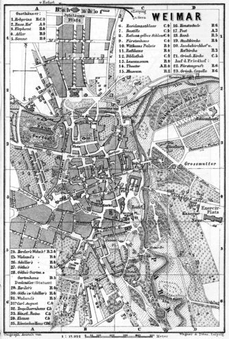 Weimar city map, 1887