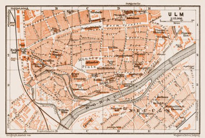 Ulm city map, 1909