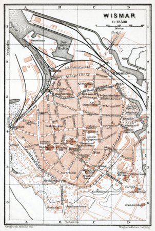 Wismar city map, 1911