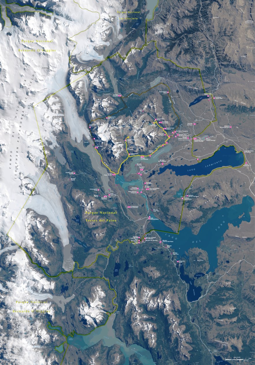 Torres Del Paine Map By CartDeco Avenza Maps torres-del-paine-map-by-cartdeco-avenza-maps