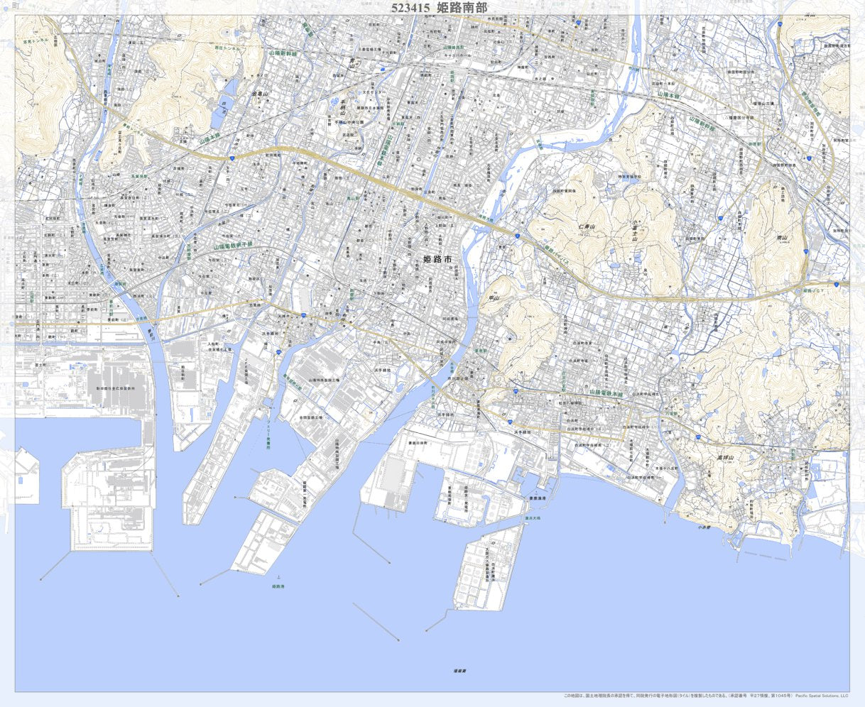 523415 姫路南部（ひめじなんぶ Himejinambu）, 地形図 Map by Pacific 