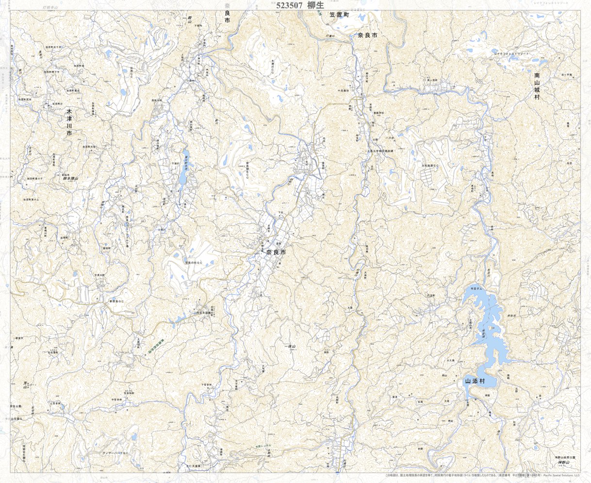 523507 柳生（やぎゅう Yagyu）, 地形図 Map by Pacific Spatial