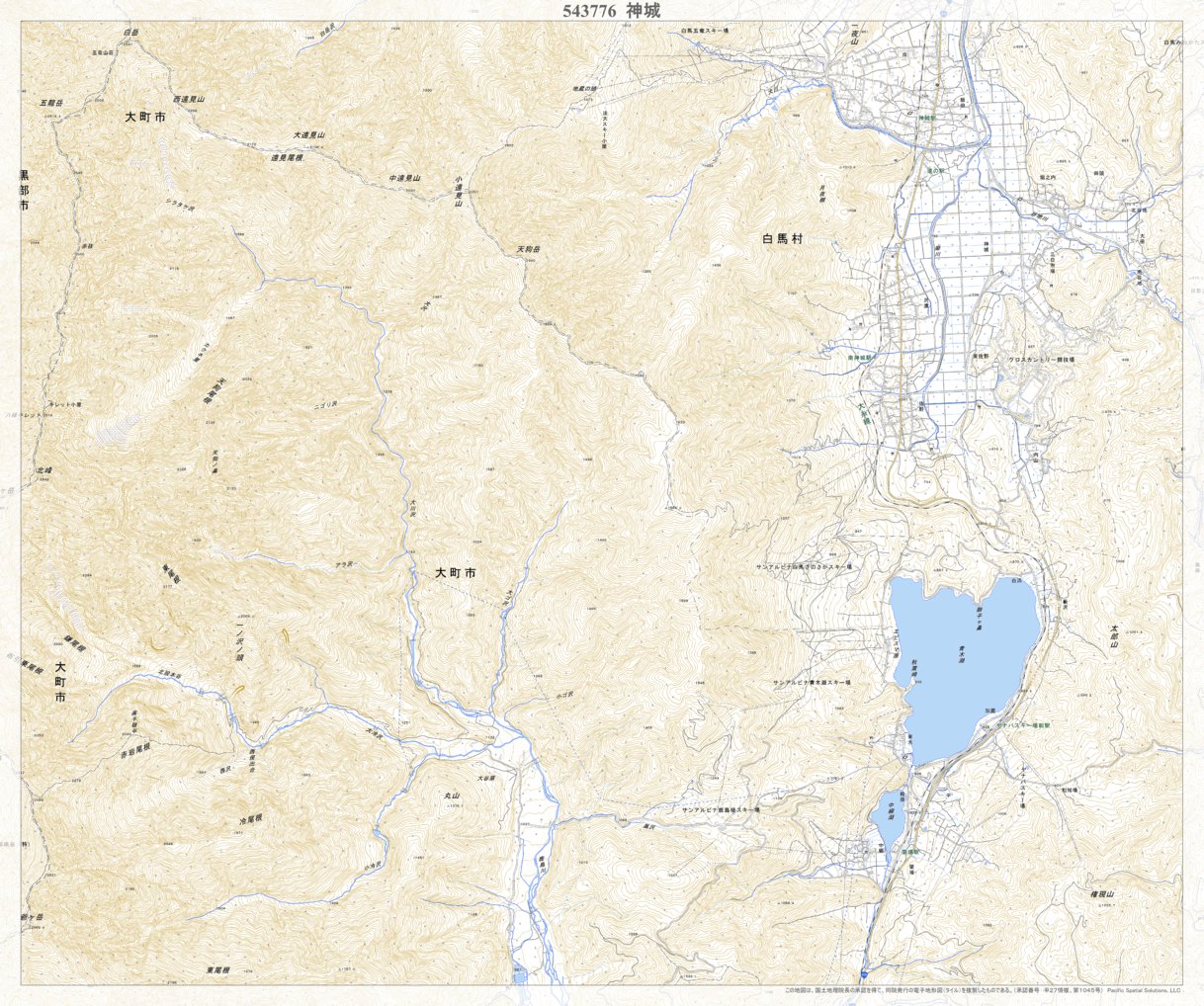 543776 神城（かみしろ Kamishiro）, 地形図 Map by Pacific Spatial