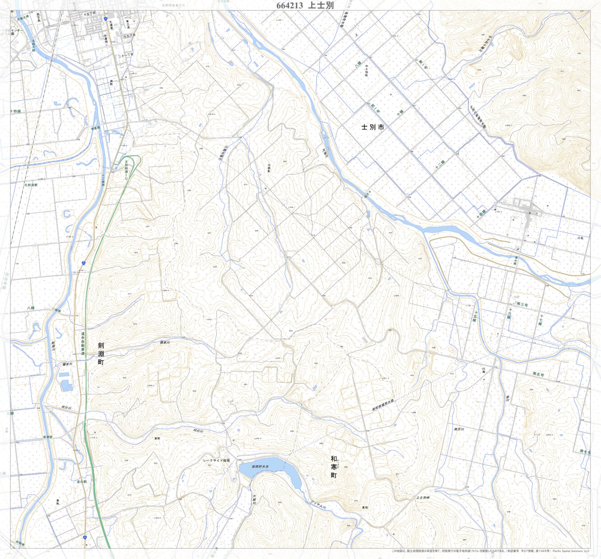地図さま専用 664213 上士別（かみしべつ Kamishibetsu）, 地形図 Map by Pacific