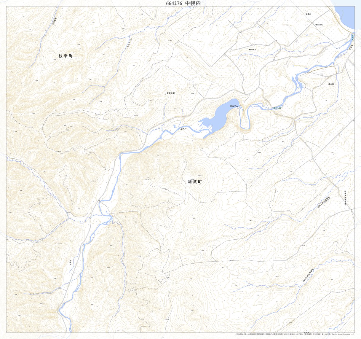 664276 中幌内（なかほろない Nakahoronai）, 地形図 Map by Pacific
