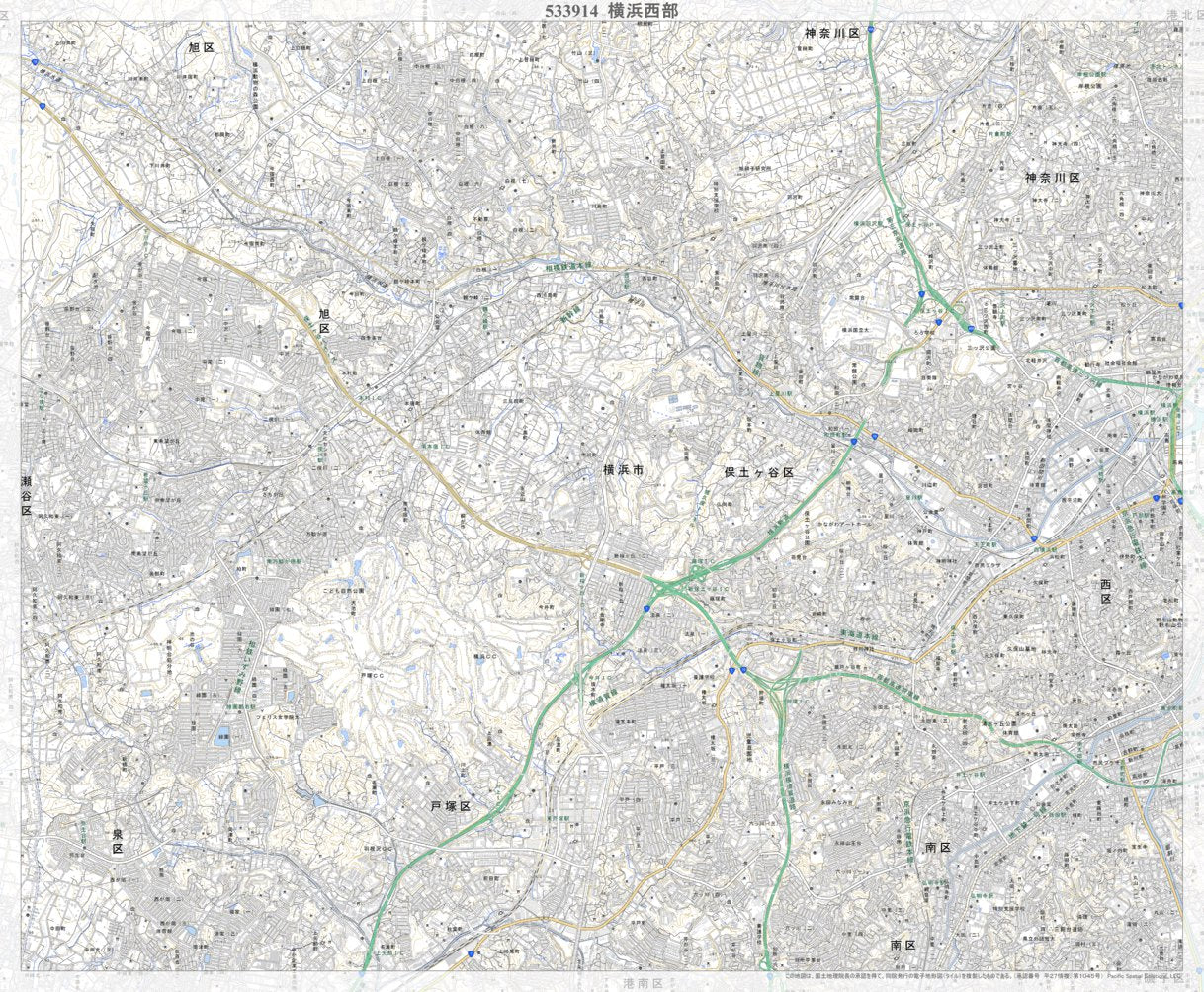 533914 横浜西部（よこはませいぶ Yokohamaseibu）, 地形図 Map by Pacific Spatial Solutions,  Inc. | Avenza Maps