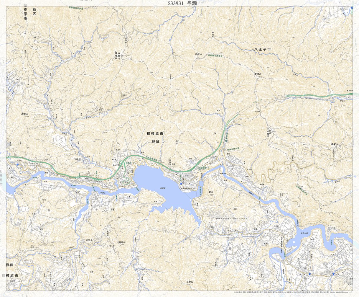 533931 与瀬（よせ Yose）, 地形図 Map by Pacific Spatial Solutions 