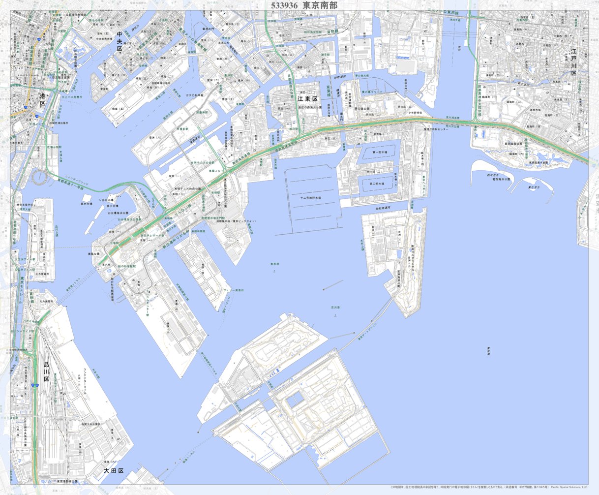 533936 東京南部（とうきょうなんぶ Tokyonambu）, 地形図 Map 