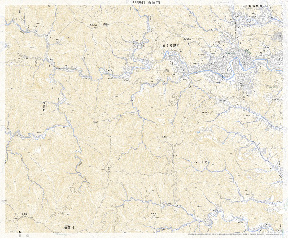 533941 五日市（いつかいち Itsukaichi）, 地形図 Map by Pacific