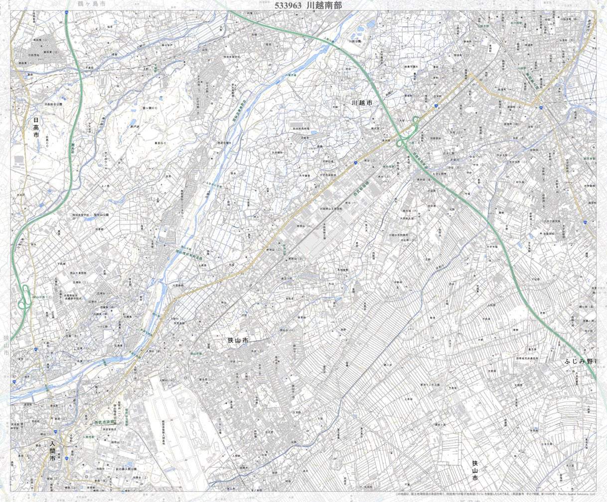 533963 川越南部（かわごえなんぶ Kawagoenambu）, 地形図 Map by 