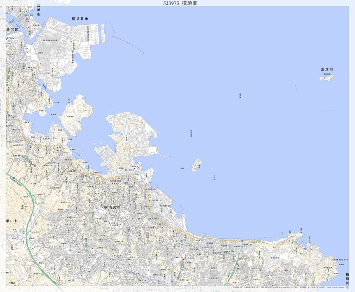 523975 横須賀（よこすか Yokosuka）, 地形図 Map by Pacific Spatial 