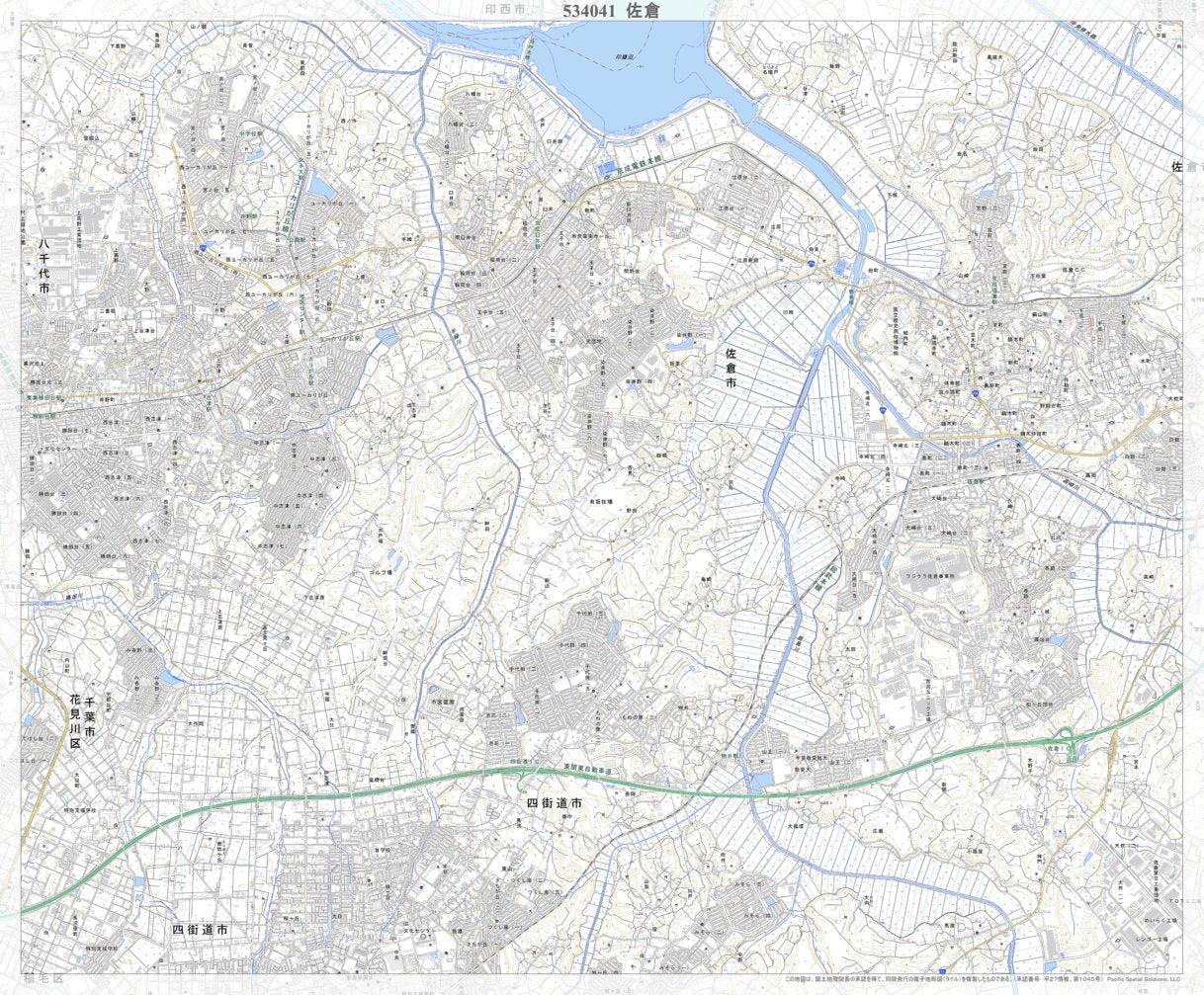 534041 佐倉（さくら Sakura）, 地形図 Map by Pacific Spatial