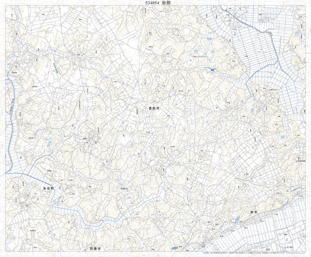 日本文県地図 534054 岩部（いわべ Iwabe）, 地形図 Map by Pacific Spatial