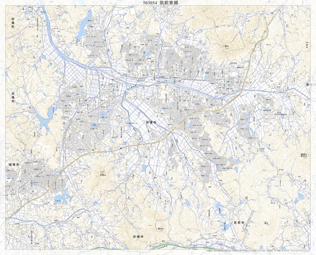 503054 筑前東郷（ちくぜんとうごう Chikuzentogo）, 地形図 Map by