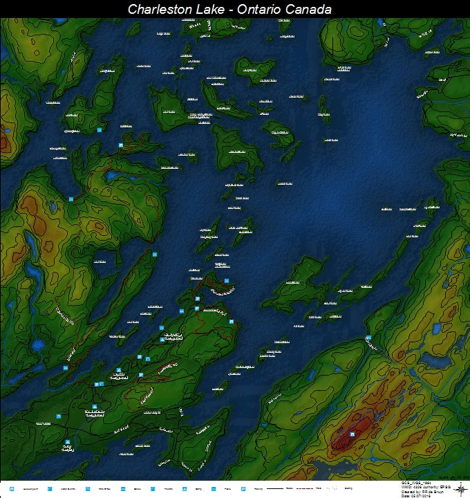 Charleston Lake Ontario, Canada Map by RDB Avenza Maps