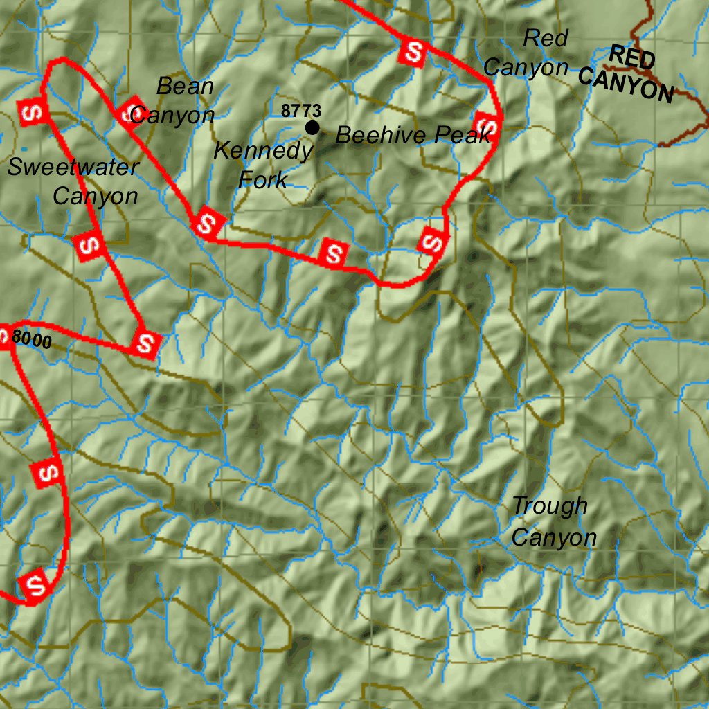 Fillmore, Pahvant Utah Elk Hunting Unit Map with Land Ownership and