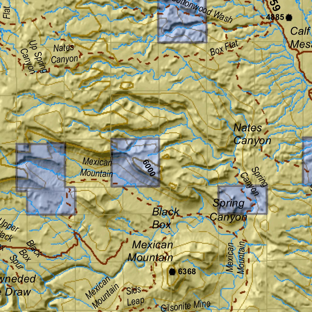 Nine Mile (S) Utah Mule Deer Hunting Unit Map with Land Ownership by