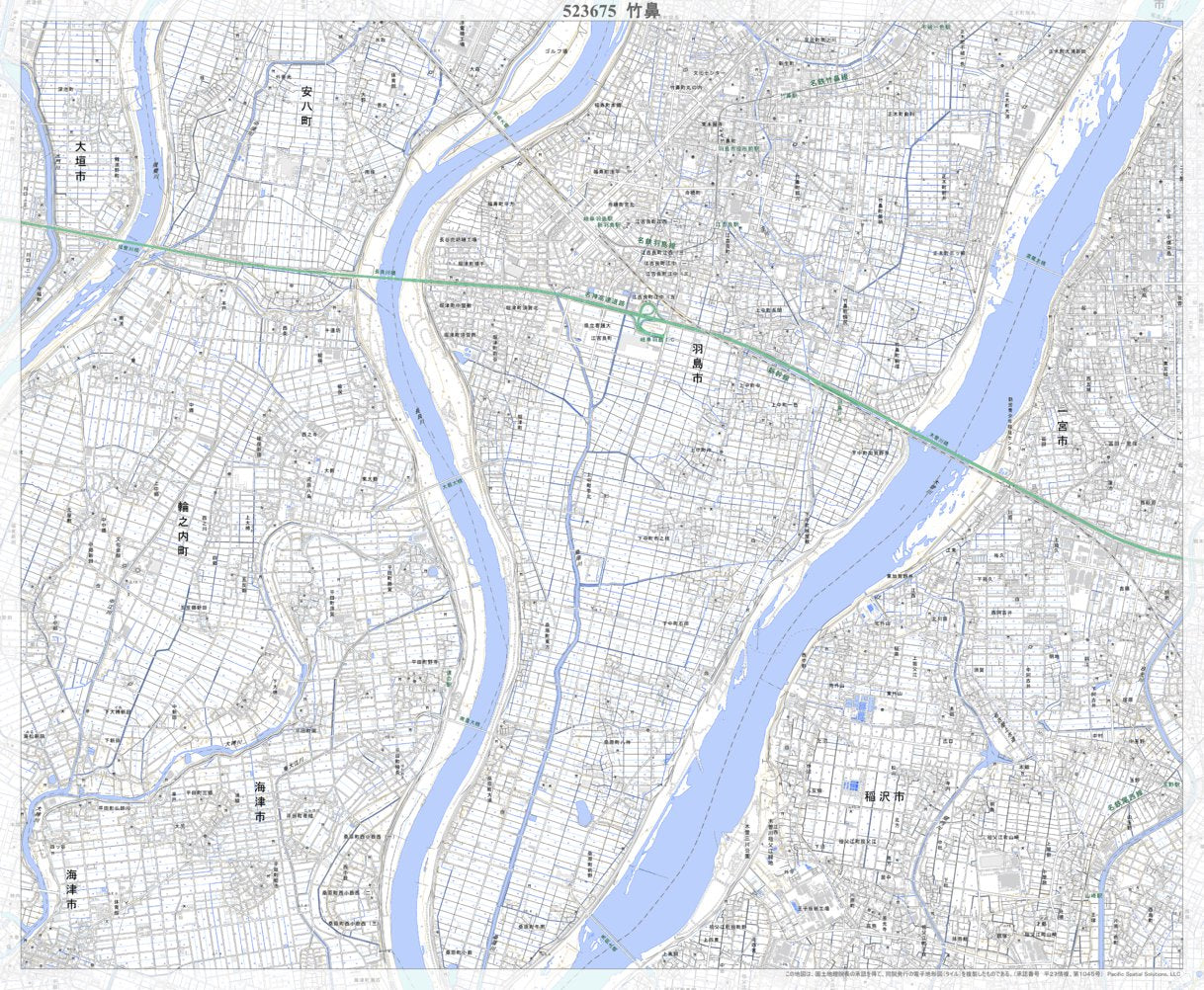 523675 竹鼻 （たけはな Takehana）, 地形図 Map by Pacific Spatial