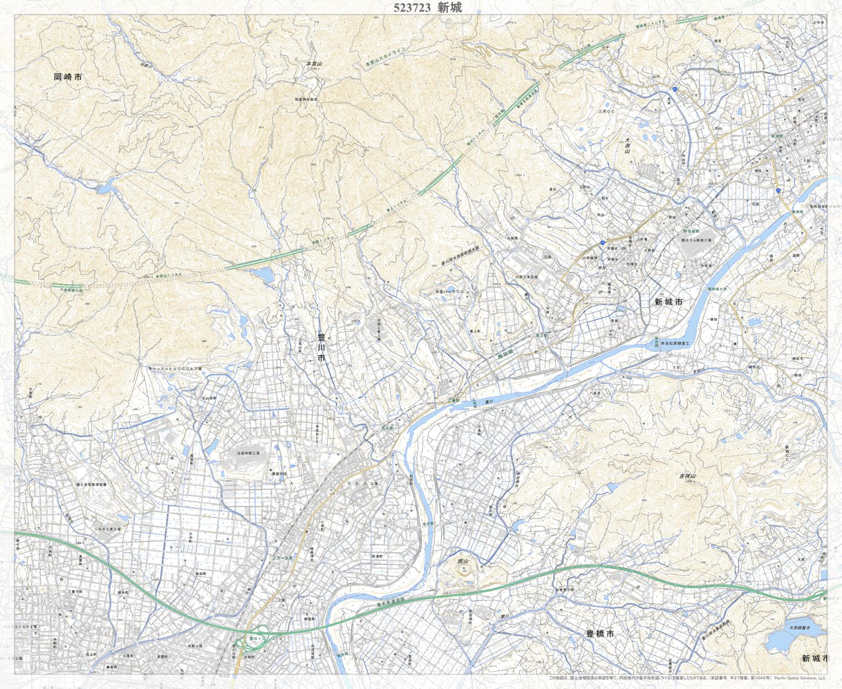 523723 新城 （しんしろ Shinshiro）, 地形図 Map by Pacific Spatial 