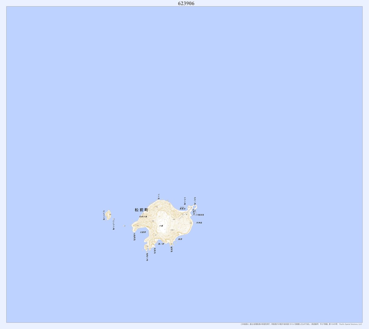 623906 渡島大島 （おしまおおしま Oshimaoshima）, 地形図 Map by