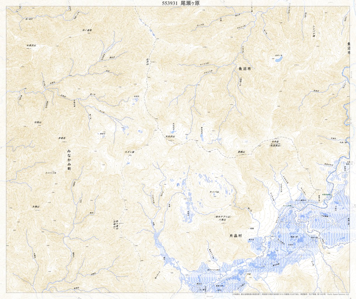 553931 尾瀬ヶ原 （おぜがはら Ozegahara）, 地形図 Map by