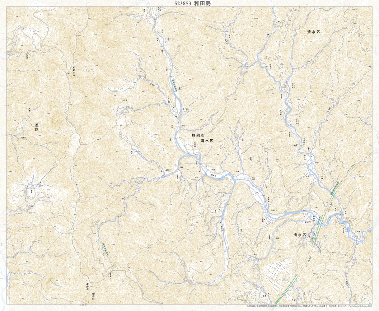 523853 和田島 （わだしま Wadashima）, 地形図 Map by Pacific