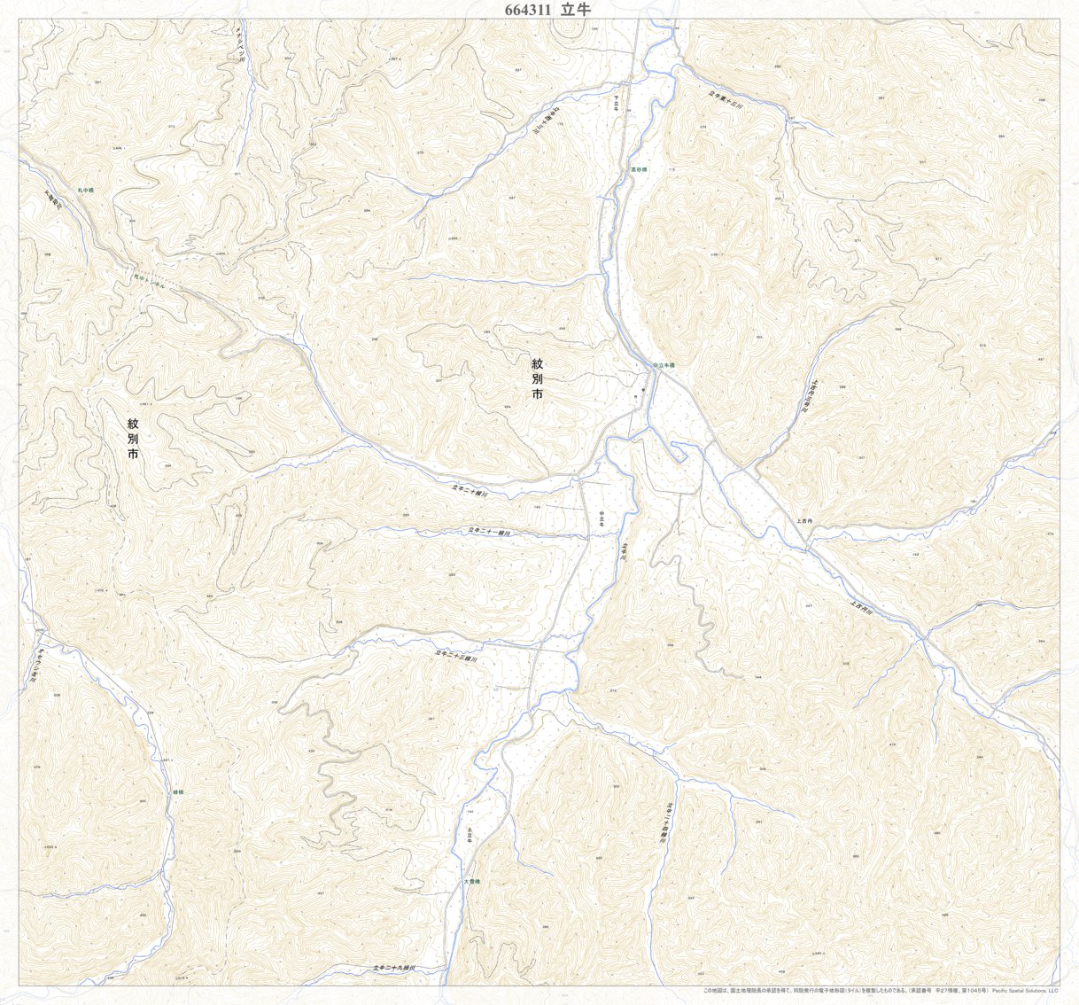 664311 立牛 （たつうし Tatsushi）, 地形図 Map by Pacific Spatial