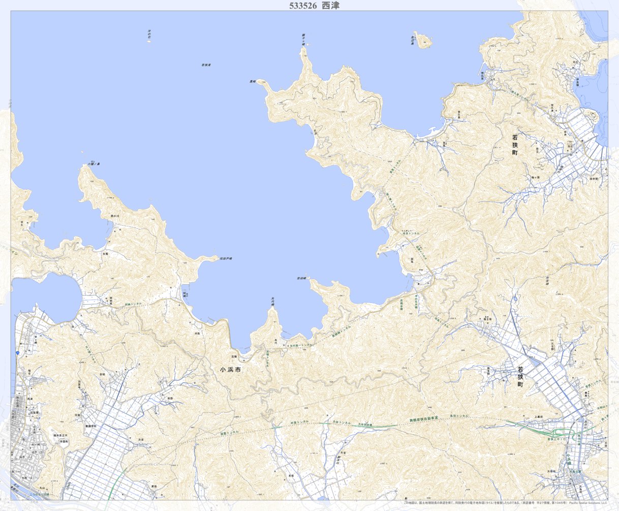 533526 西津 （にしづ Nishizu）, 地形図 Map by Pacific Spatial