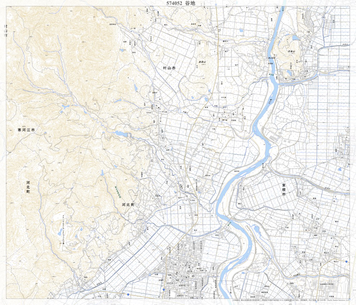 574052 谷地 （やち Yachi）, 地形図 Map by Pacific Spatial