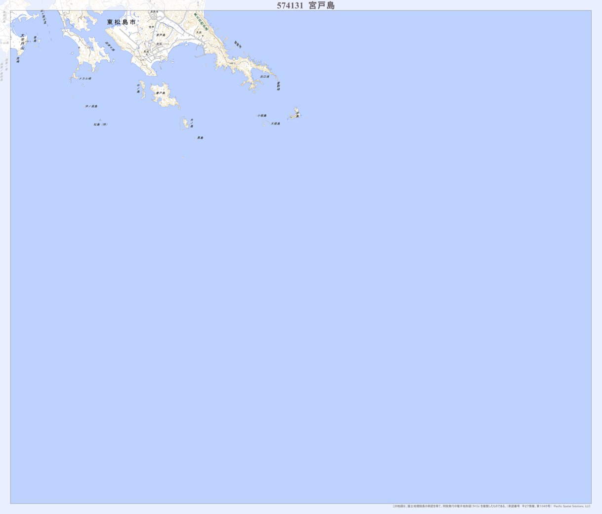 574131 宮戸島 （みやとじま Miyatojima）, 地形図 Map by Pacific