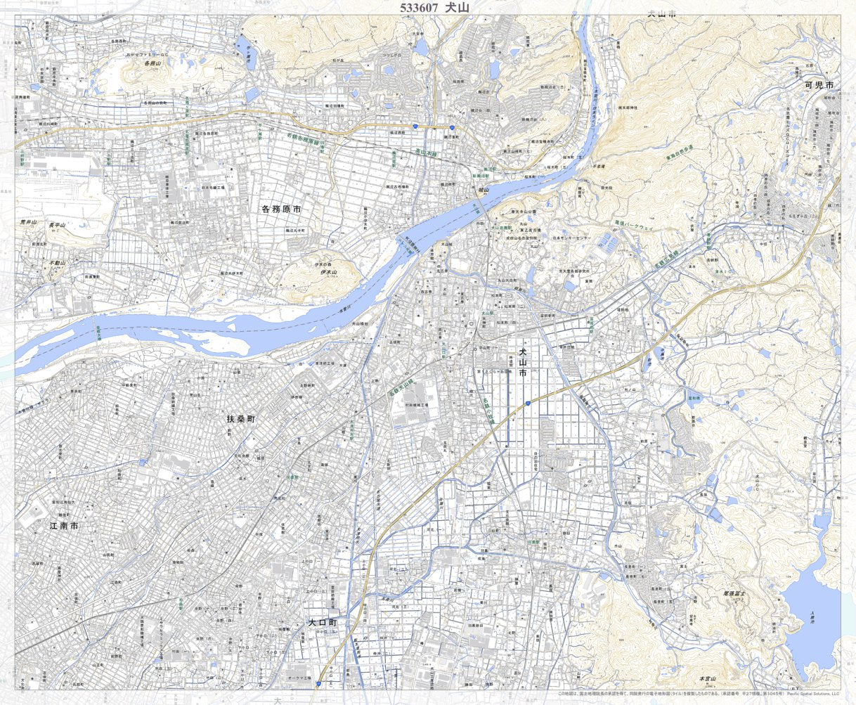 533607 犬山 （いぬやま Inuyama）, 地形図 Map by Pacific Spatial 